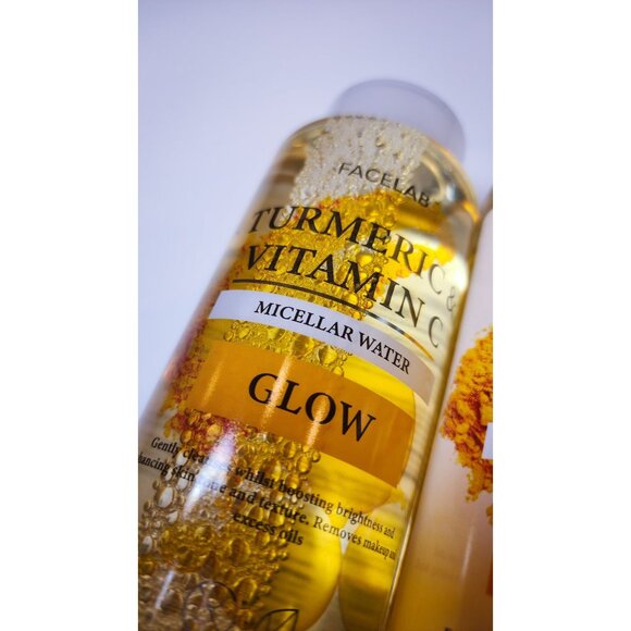 Facelab Turmeric & Vitamin C Glow Micellar Water & Facial Cleanser 500ml Set - Picture 8 of 9